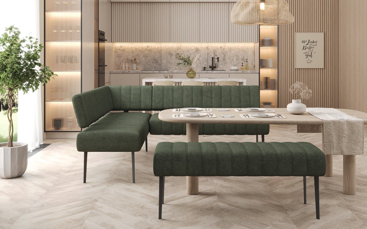 Gepolsterte Essbank Montero aus robustem Stoff mit Metallbeinen