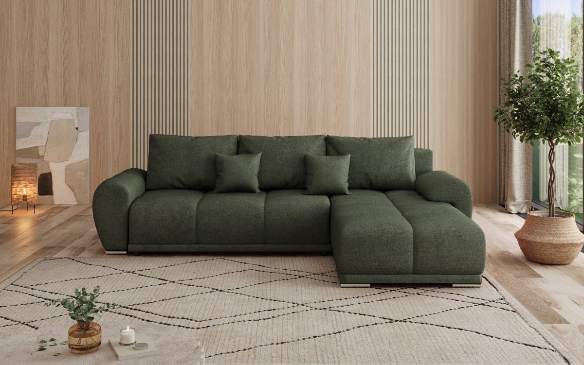 Designer Sofa Leni L mit Schlaf- und Klappfunktion in Stoff