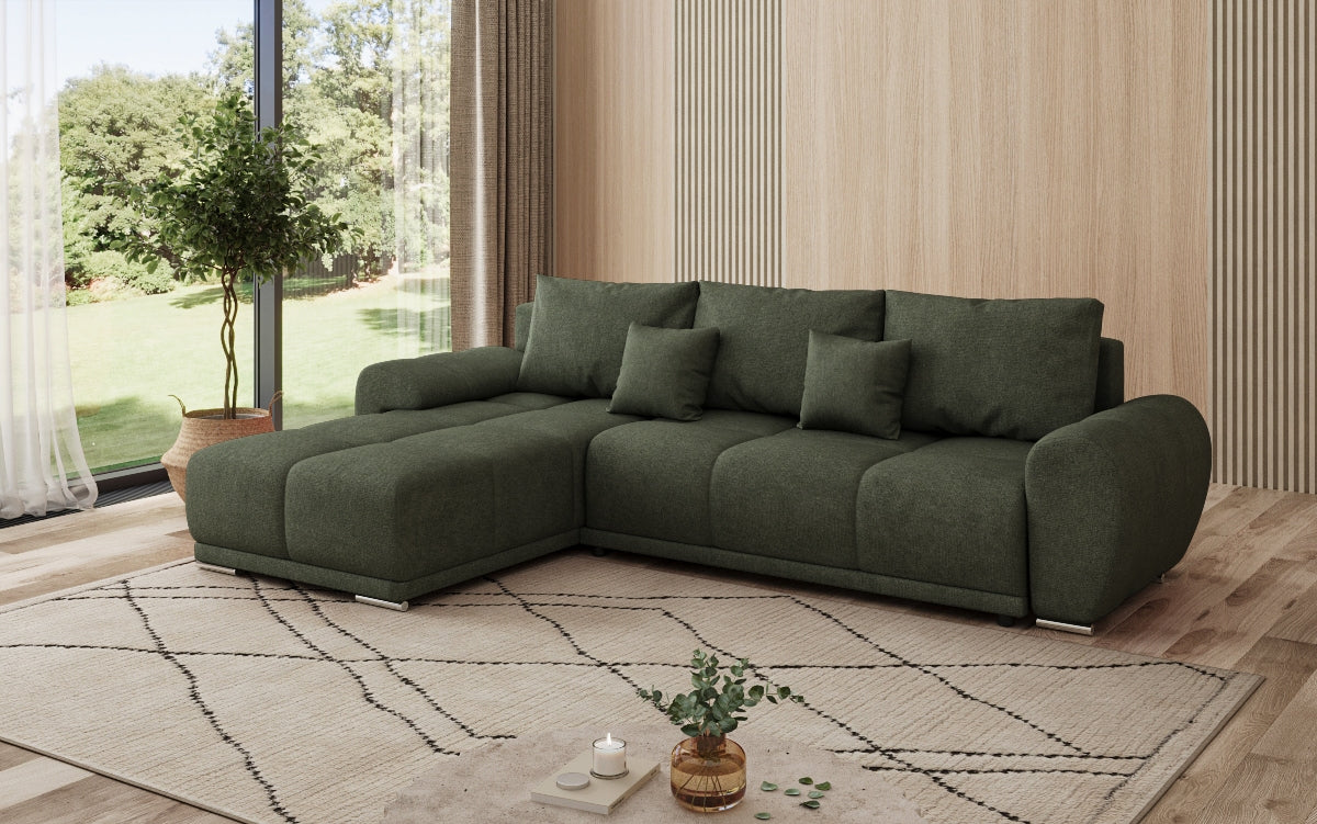Designer Sofa Leni L mit Schlaf- und Klappfunktion in Stoff
