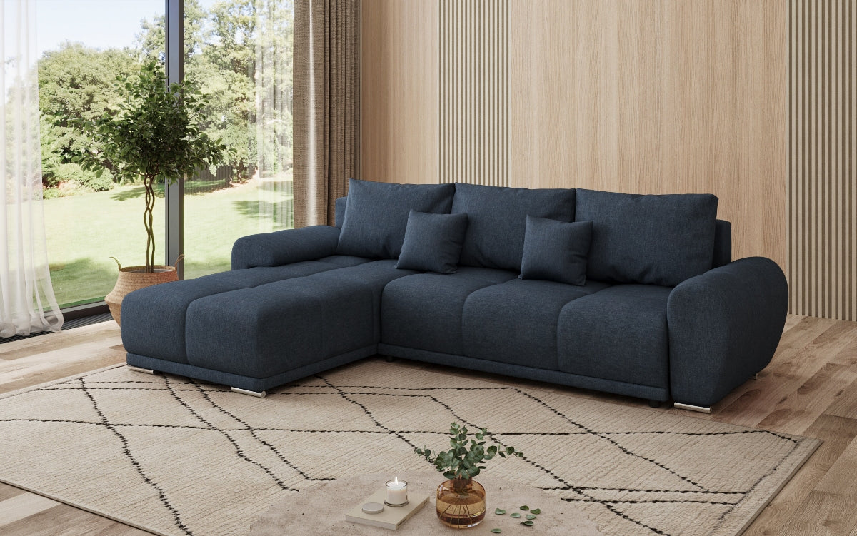 Designer Sofa Leni L mit Schlaf- und Klappfunktion in Stoff