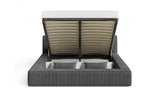 Designer Polsterbett Theo in Cord mit Stauraum – Grau