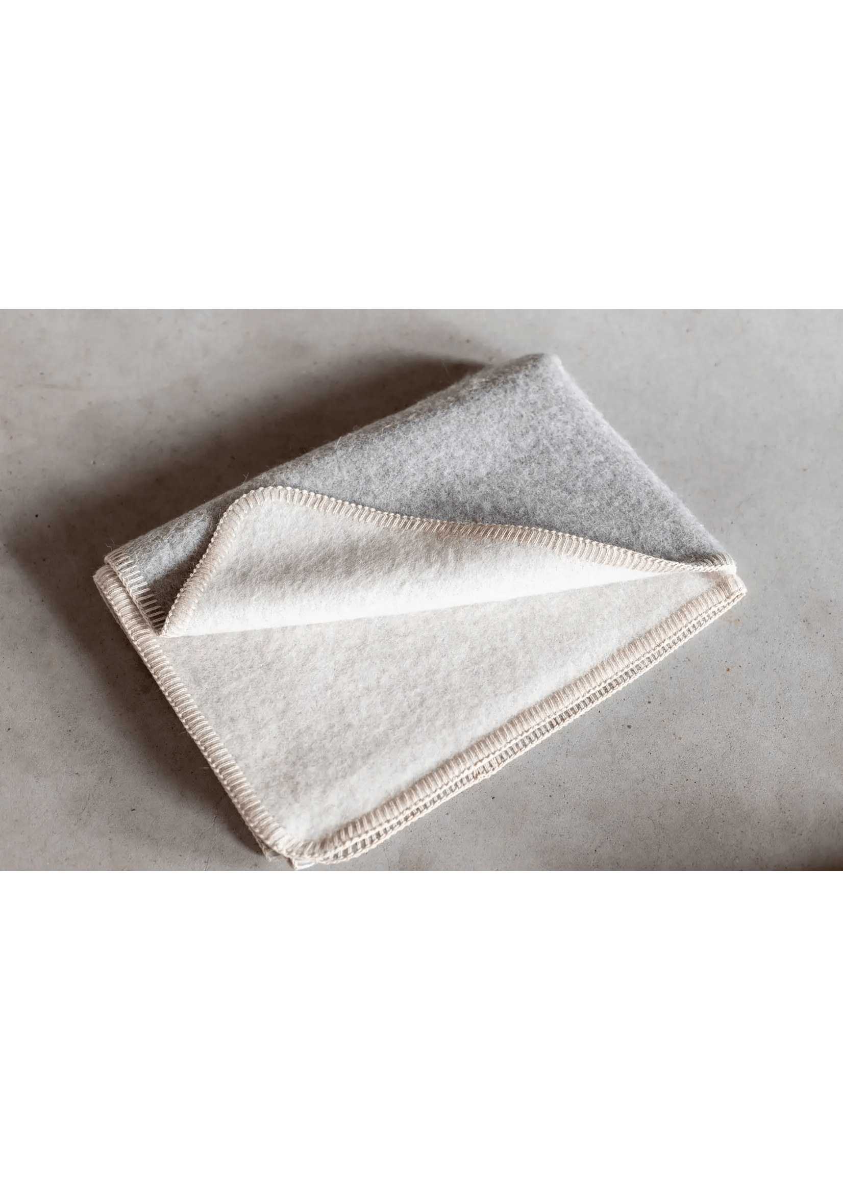 Babydecke aus reiner Alpakawolle - Beige & Grau - 95x75 cm