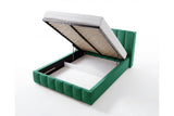 Designer Polsterbett Viola in Samt – Grün