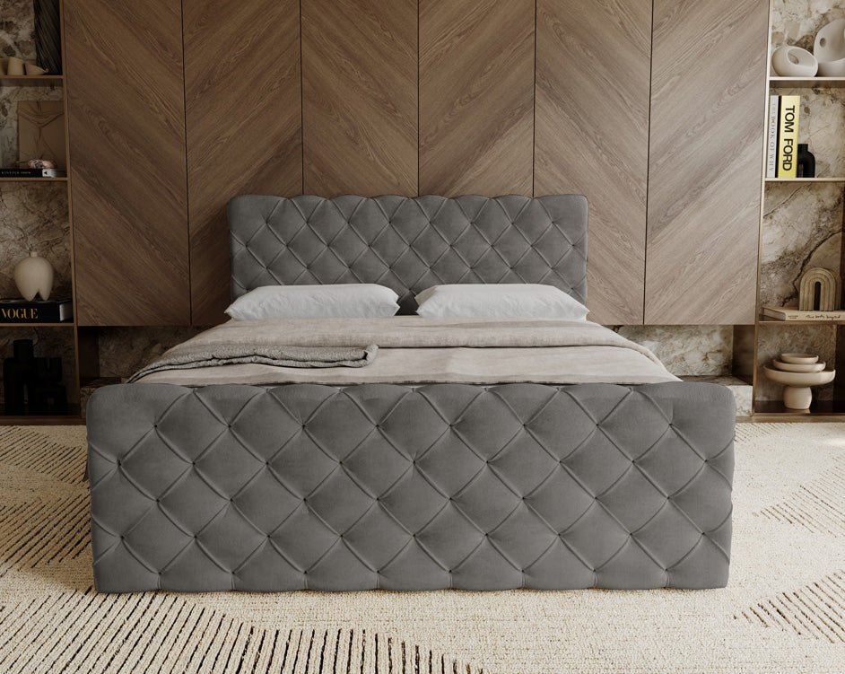 Boxspringbett Chester Samt mit Stauraum