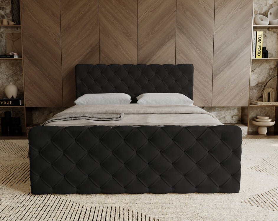 Boxspringbett Chester Samt mit Stauraum