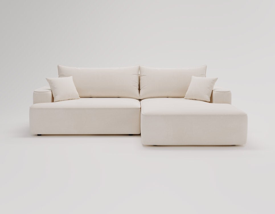 Designer Sofa Fresh in Samt mit Schlaffunktion und Stauraum