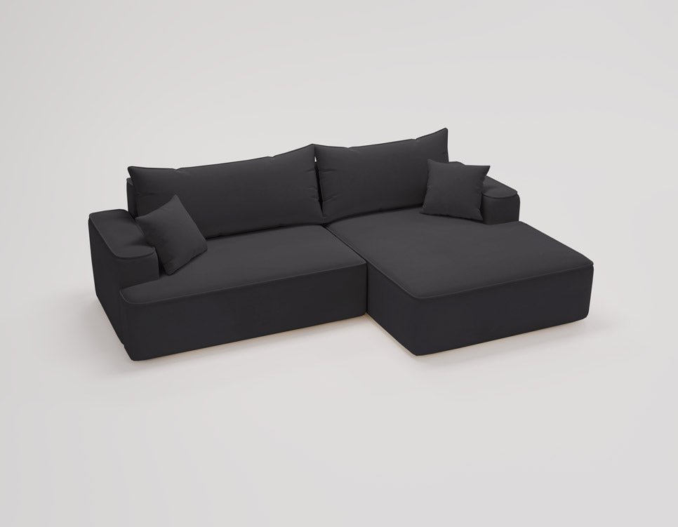 Designer Sofa Fresh in Samt mit Schlaffunktion und Stauraum