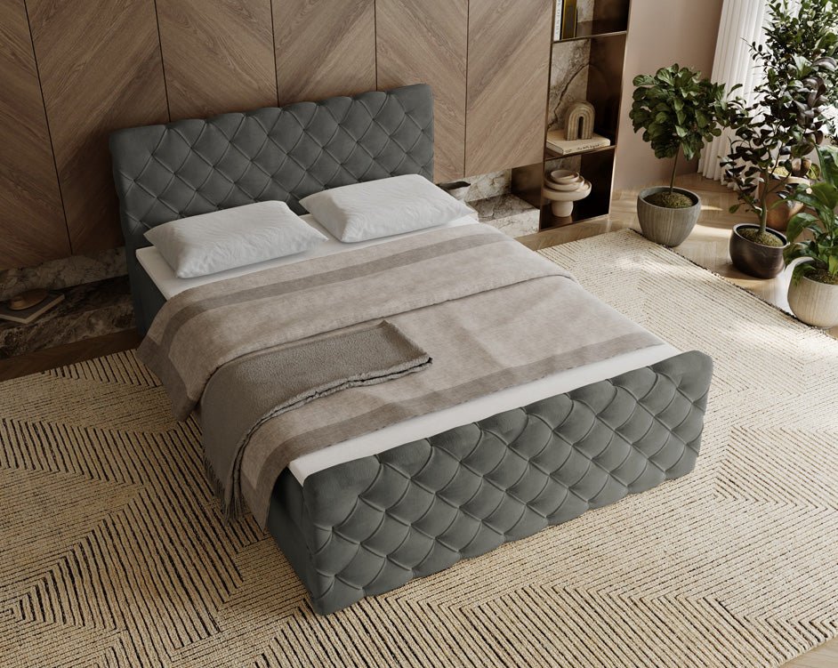 Boxspringbett Chester Samt mit Stauraum