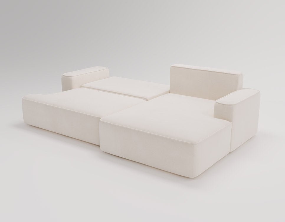 Designer Sofa Fresh in Samt mit Schlaffunktion und Stauraum