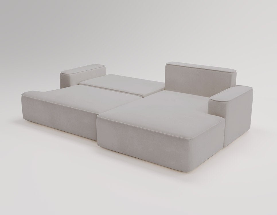 Designer Sofa Fresh in Samt mit Schlaffunktion und Stauraum