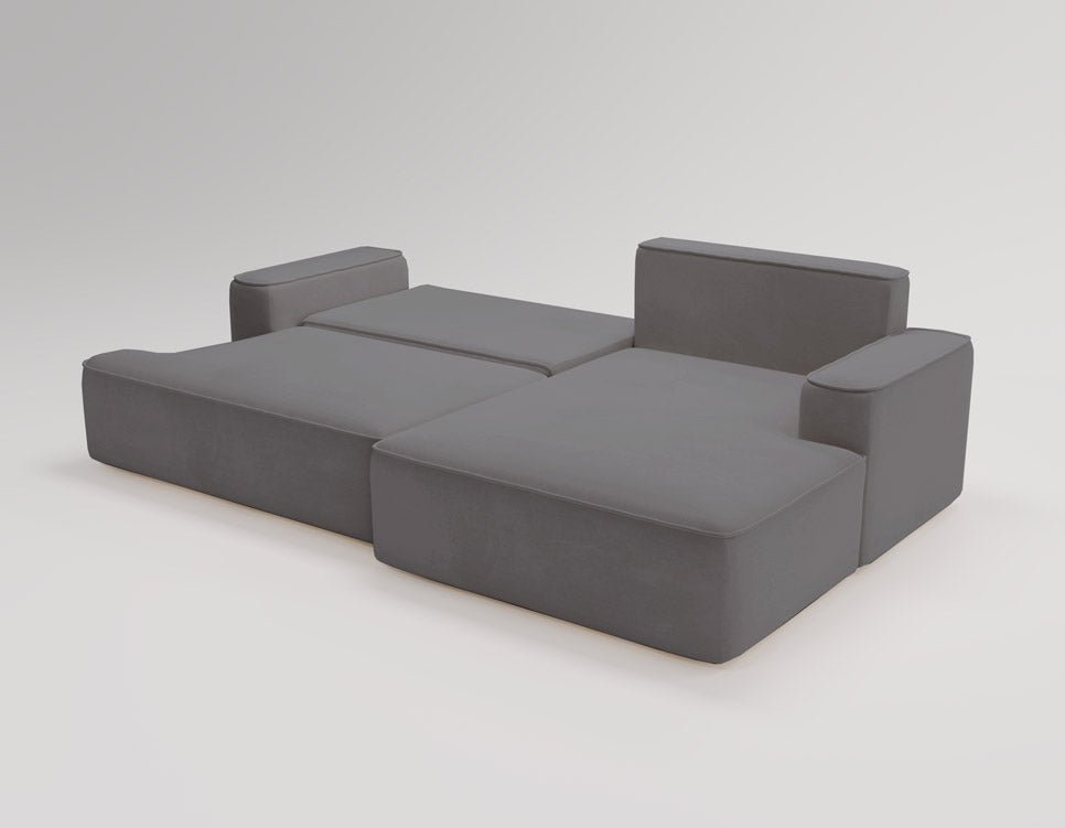Designer Sofa Fresh in Samt mit Schlaffunktion und Stauraum