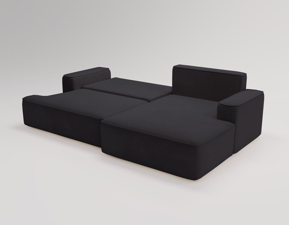 Designer Sofa Fresh in Samt mit Schlaffunktion und Stauraum