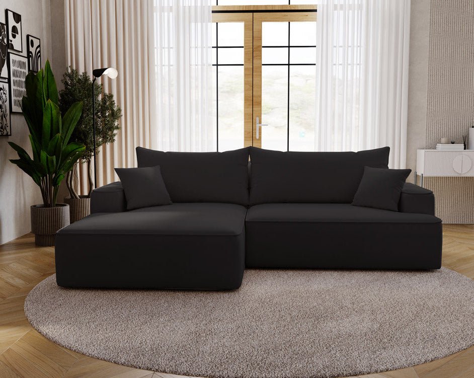 Designer Sofa Fresh in Samt mit Schlaffunktion und Stauraum