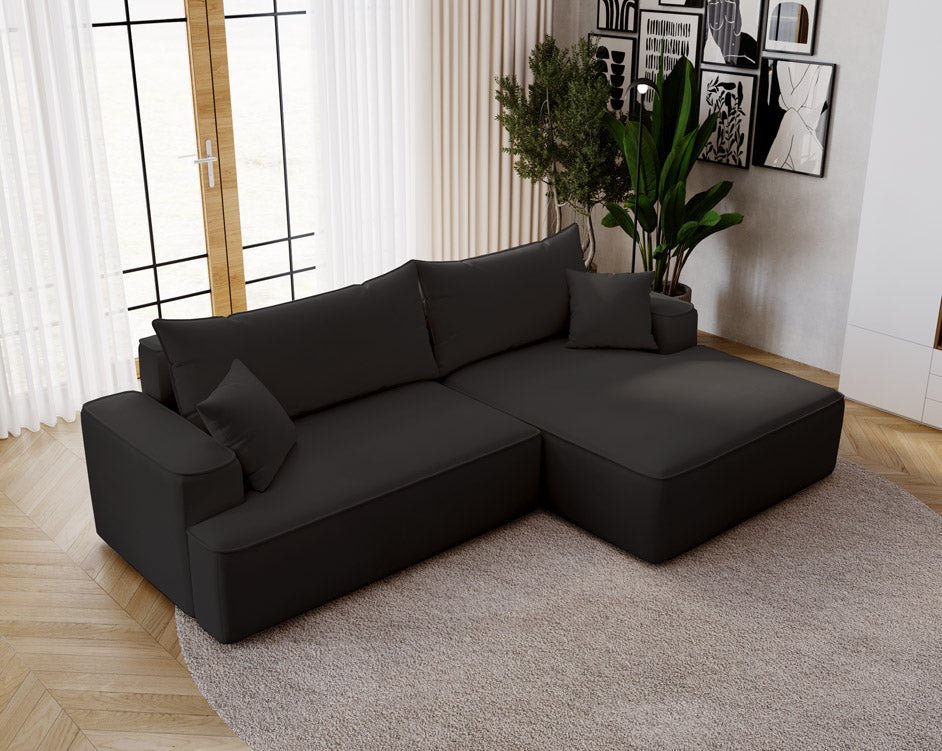 Designer Sofa Fresh in Samt mit Schlaffunktion und Stauraum