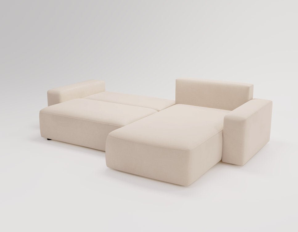 Designer Sofa Celina Samt mit Schlaffunktion und Stauraum
