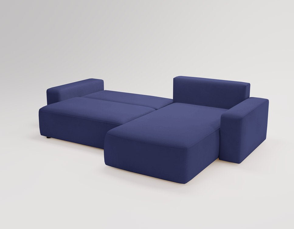 Designer Sofa Celina Samt mit Schlaffunktion und Stauraum