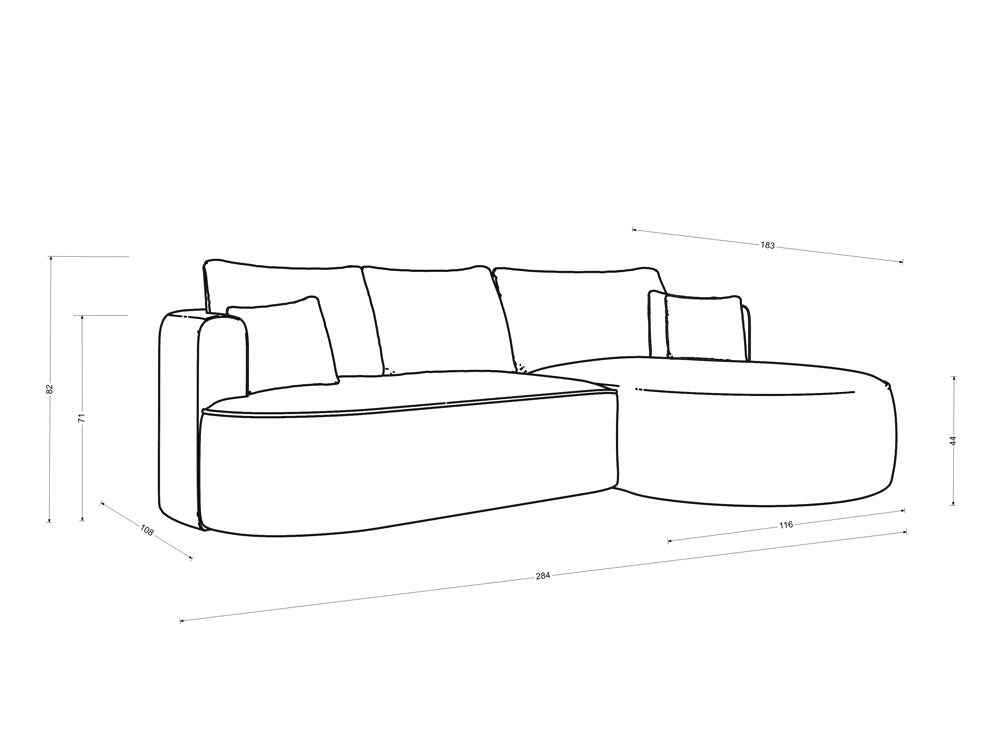 Designer L Sofa Lucca in Samt