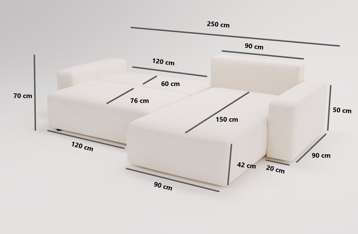 Designer Sofa Celina Samt mit Schlaffunktion und Stauraum