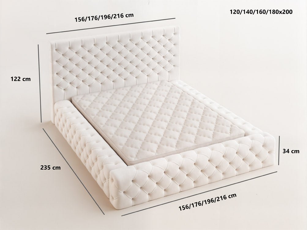 Designer Polsterbett Prestige in Samt mit Stauraum