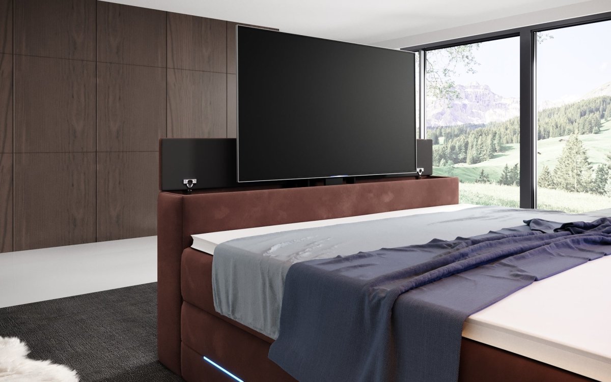 Boxspringbett Neptun mit TV Lift und RGB - Luxusbetten24