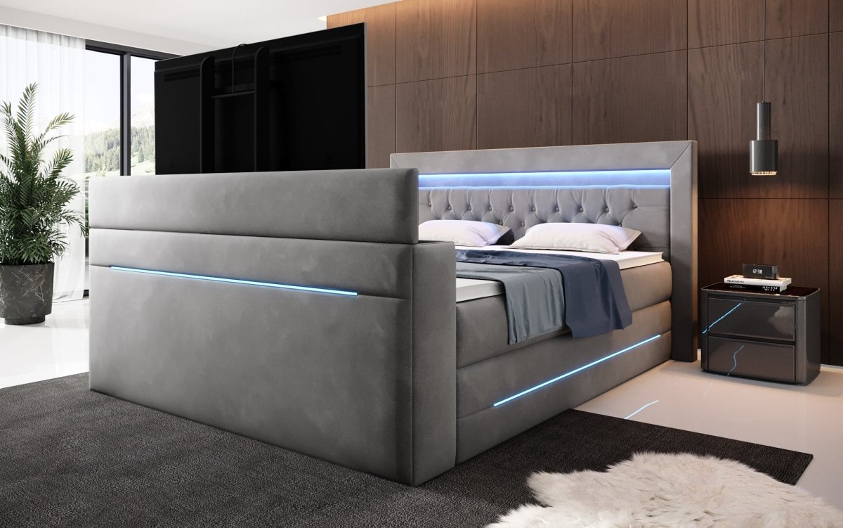 Boxspringbett Neptun mit TV Lift und RGB - Luxusbetten24