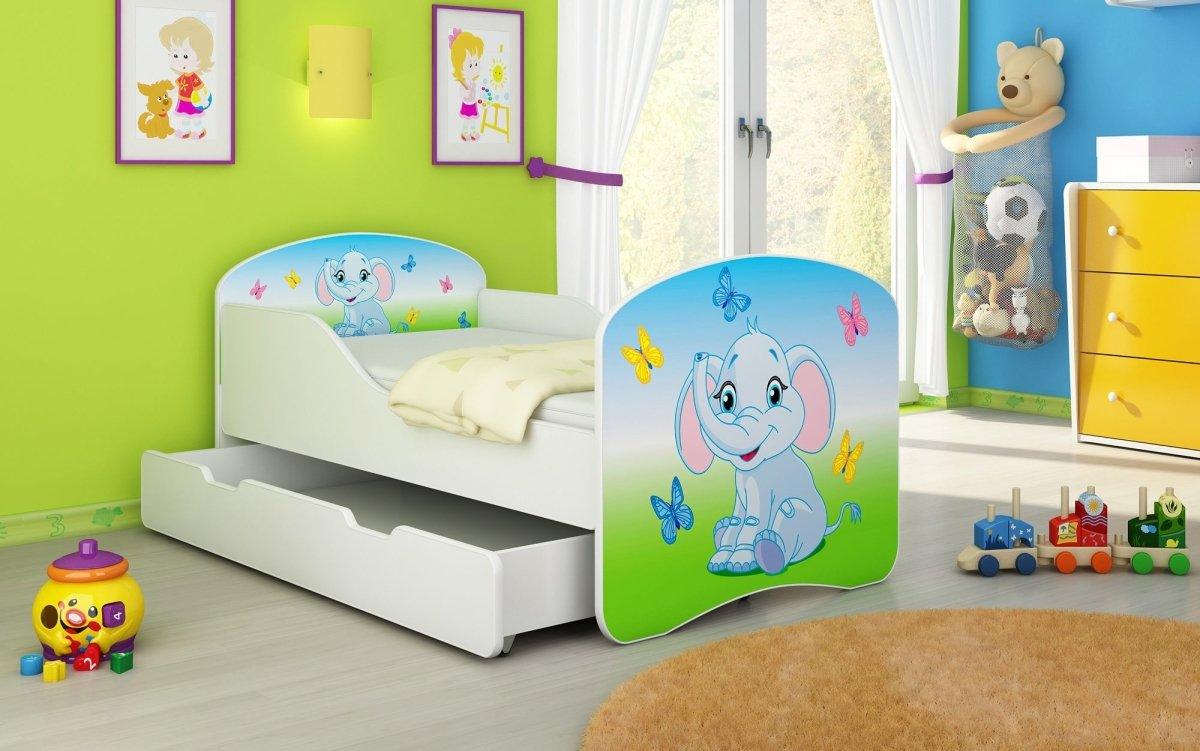 Kinderbett Luna mit Stauraum und verschiedenen Motiven - Luxusbetten24