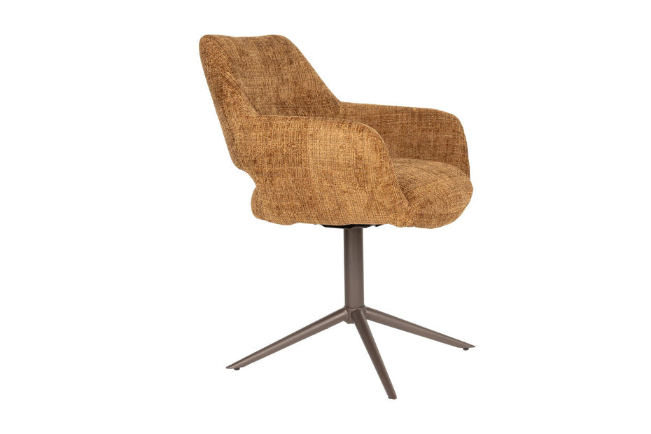 Esszimmerstuhl Merel 2er-Set – aus Polyester in Braun