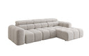 Designer Ecksofa Mia mit elektrischer Sitzerweiterung in Chenille