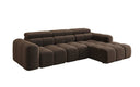 Designer Ecksofa Mia mit elektrischer Sitzerweiterung in Chenille