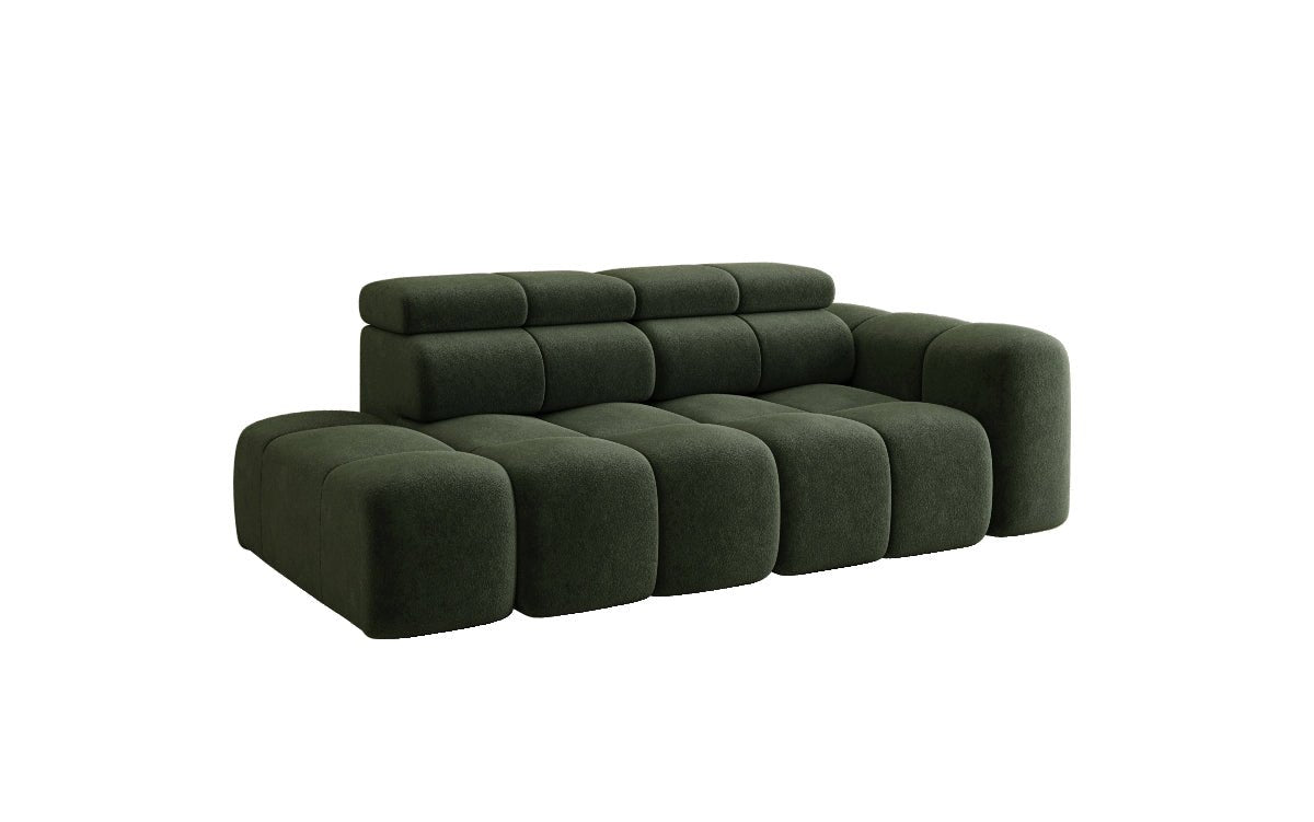 Designer Sofa 3-Sitzer mit Chaise Longue Mia in Chenille