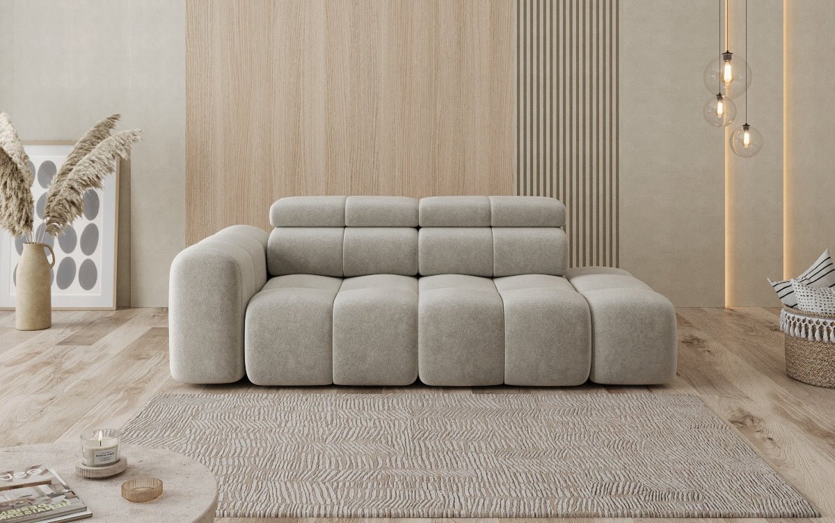 Designer Sofa 3-Sitzer mit Chaise Longue Mia in Chenille