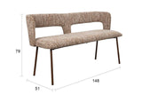 Sitzbank Chelsea – aus Polyester in Braun