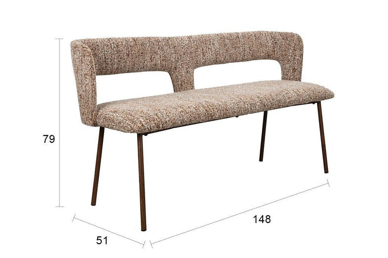 Sitzbank Chelsea – aus Polyester in Braun