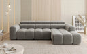 Designer Ecksofa Mia mit elektrischer Sitzerweiterung in Chenille