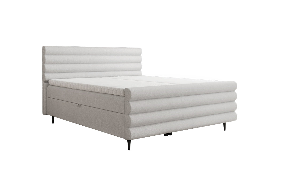 Boxspringbett Tubo in Strukturstoff mit Stauraum