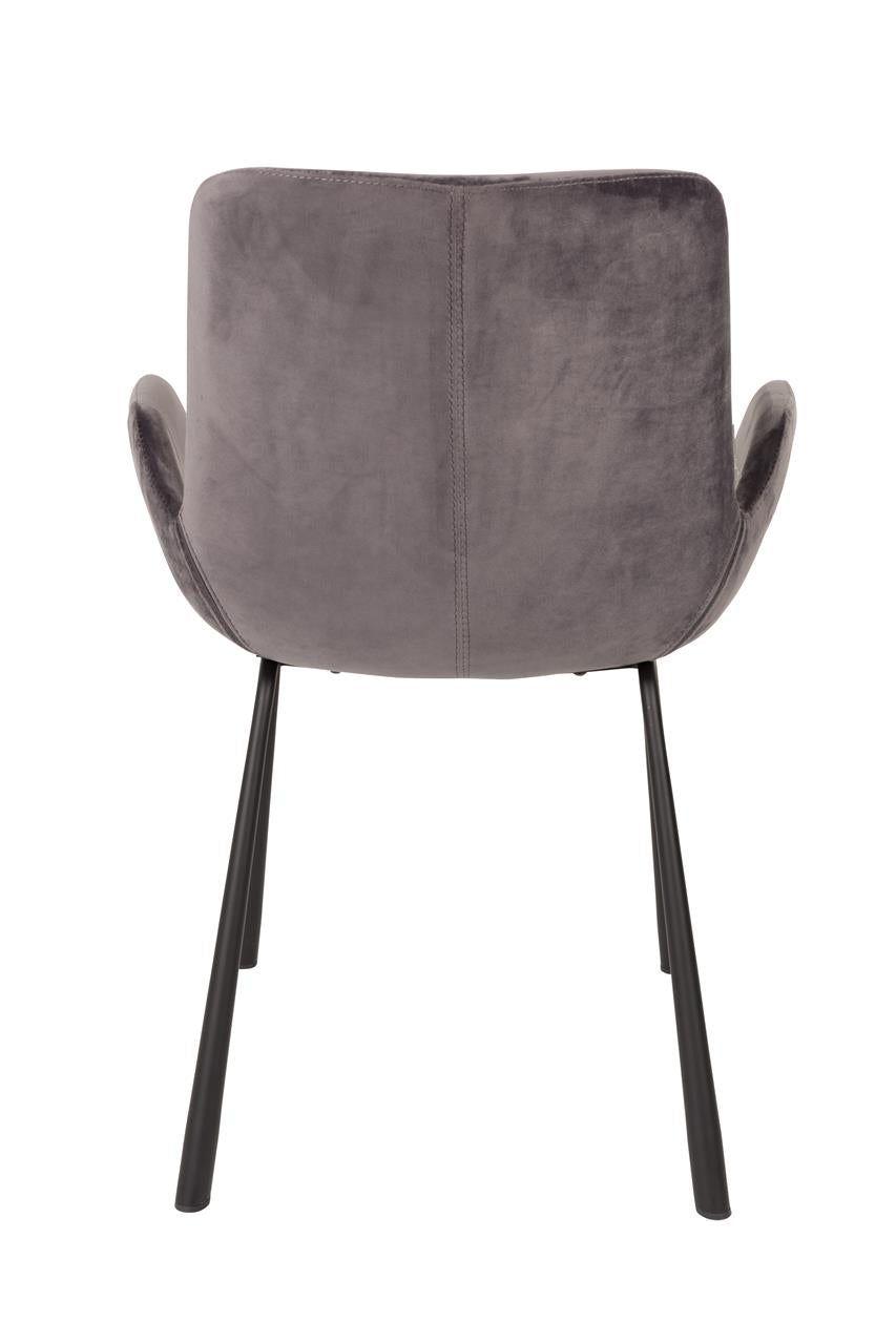Sessel Brit 2er-Set – aus Samt in Grau