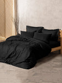 Bettwäsche-Set Schwarz – 100% Baumwolle Ranforce