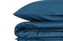 Premium Satin Bettwäsche Set Stripe Blau