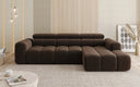 Designer Ecksofa Mia mit elektrischer Sitzerweiterung in Chenille
