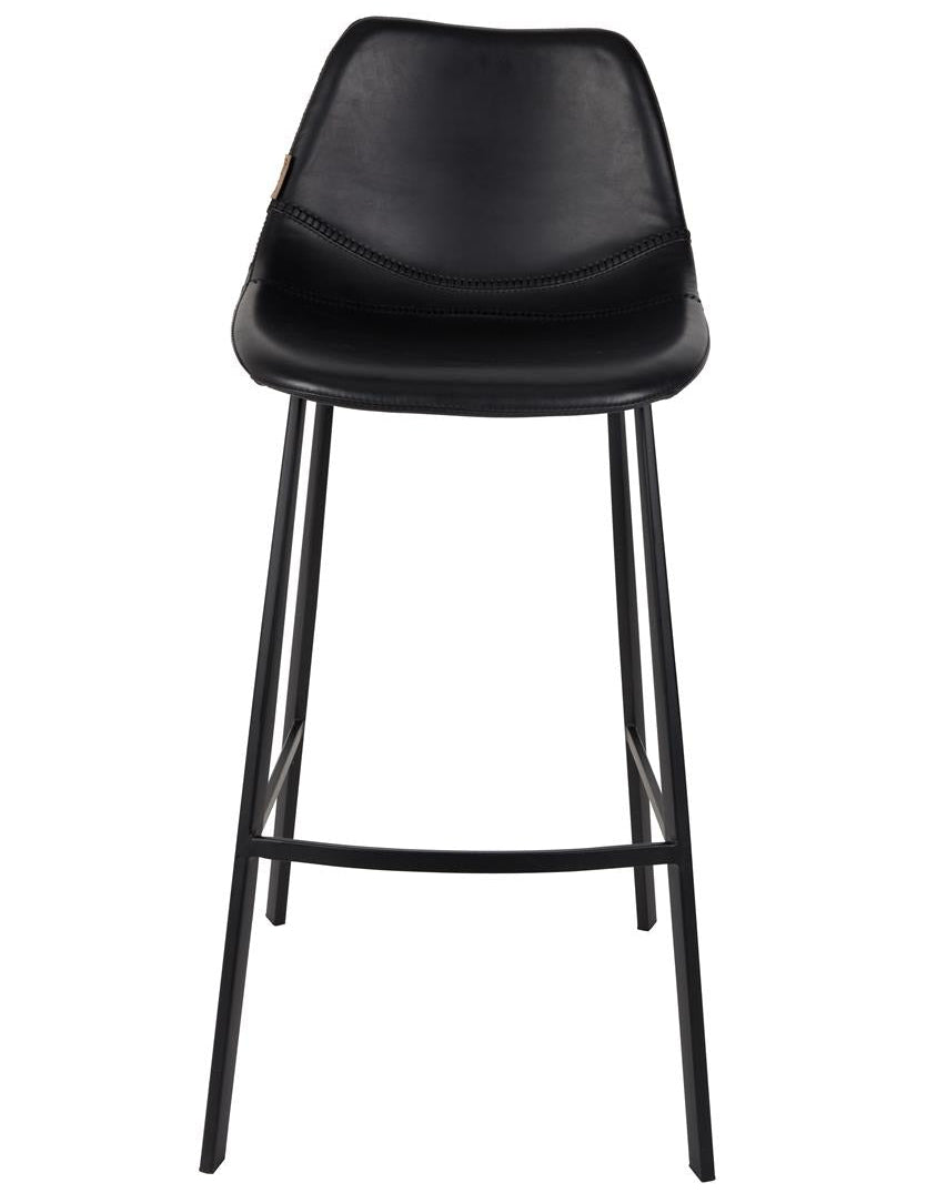 Barhocker Franky 2er-Set – aus Kunstleder in Schwarz