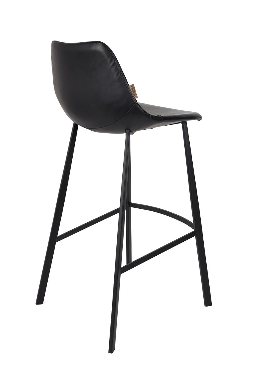 Barhocker Franky 2er-Set – aus Kunstleder in Schwarz