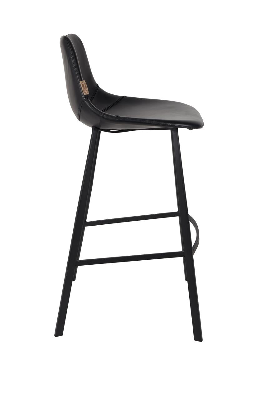 Barhocker Franky 2er-Set – aus Kunstleder in Schwarz