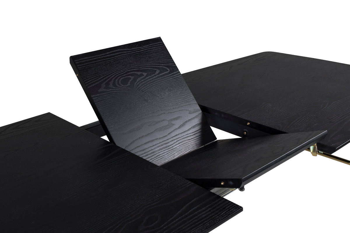 Esstisch Ilyra - elegante Messingdetails und Holzoptik