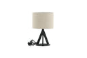 Tischlampe Mavo – Schwarz mit Leinen-Lampenschirm