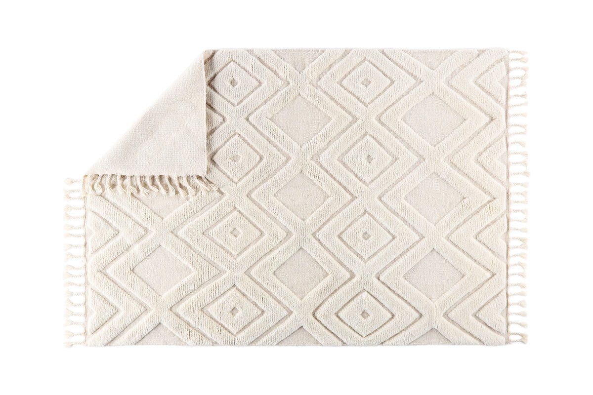 Teppich Lora – mit Fransen aus Wolle