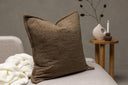 Kissenbezug Nature - 60x60 cm in Beige, Braun und Dunkelgrün