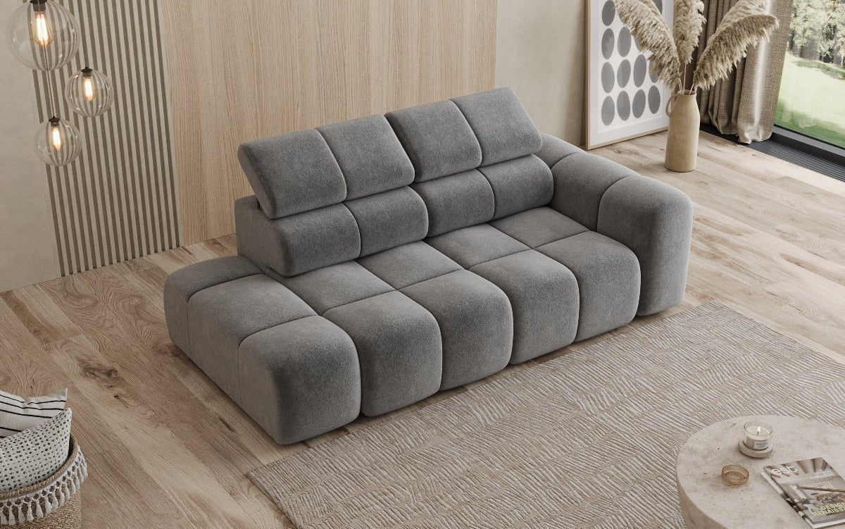 Designer Sofa 3-Sitzer mit Chaise Longue Mia in Chenille