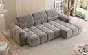 Designer Ecksofa Mia mit elektrischer Sitzerweiterung in Chenille