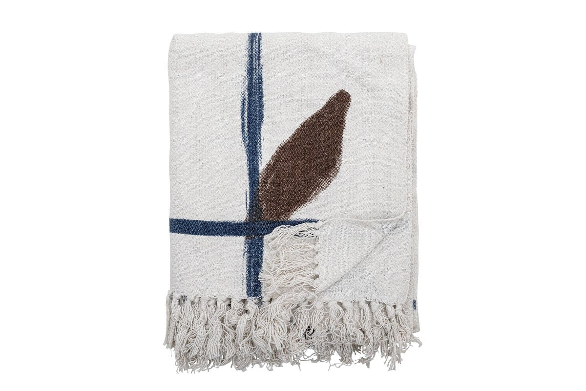 Überwurfdecke Sola - Natur, aus recycelter Baumwolle