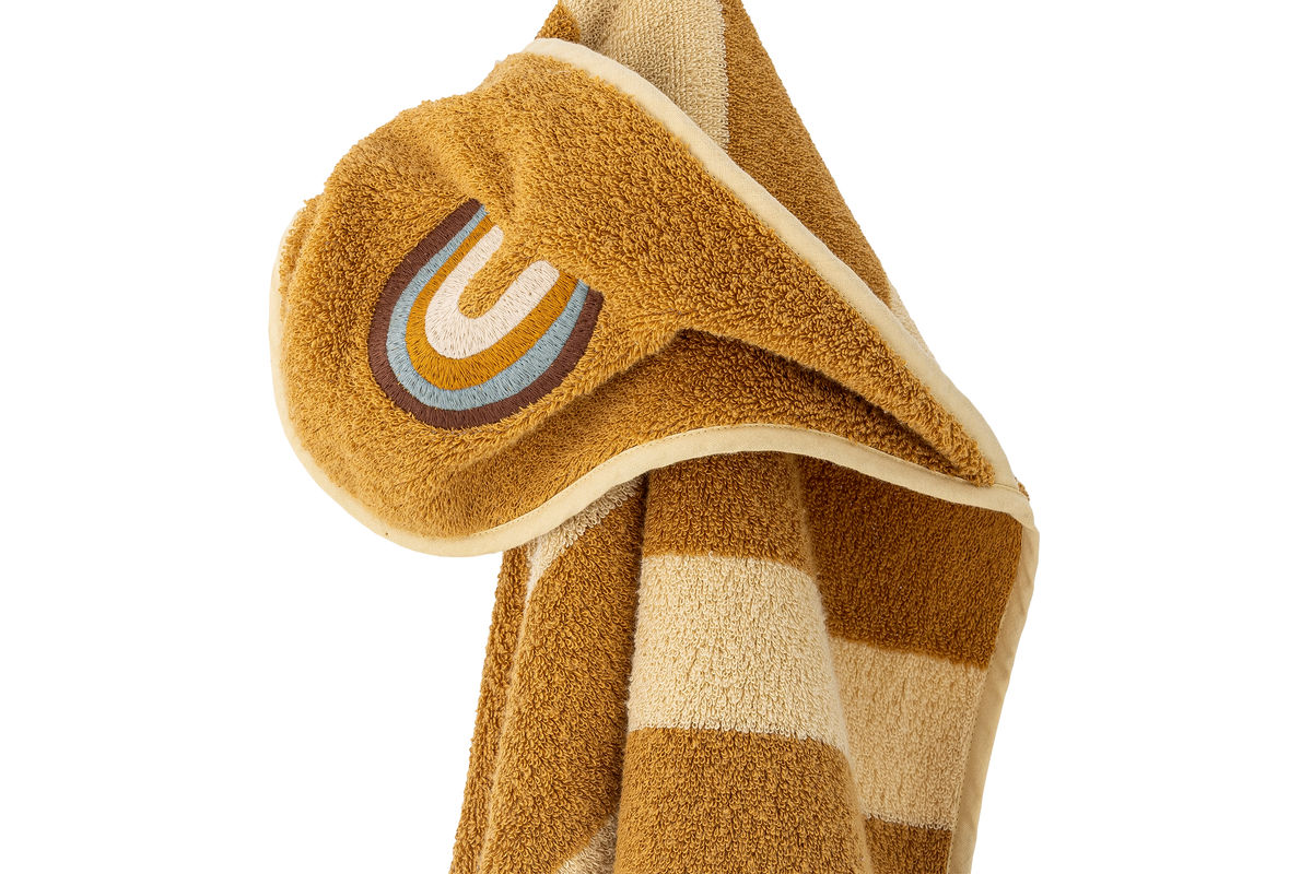 Kinderhandtuch Viki - aus Bio-Baumwolle mit Regenbogen-Stickerei